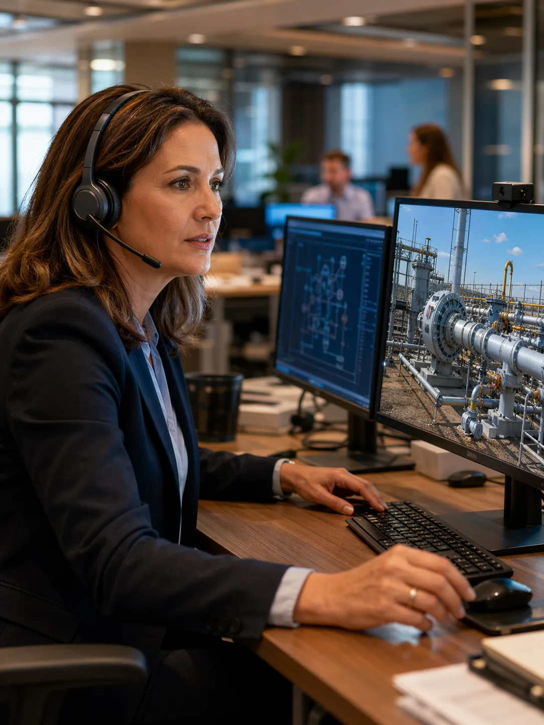 Remote expert in office guiding field repair via live video